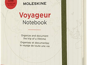 Moleskine Caderno Voyageur, Diário de Viagem, Caderno para Organizar Viagens, tamanho grande com Capa Rígida de Tecido, Cor Verde Olmo