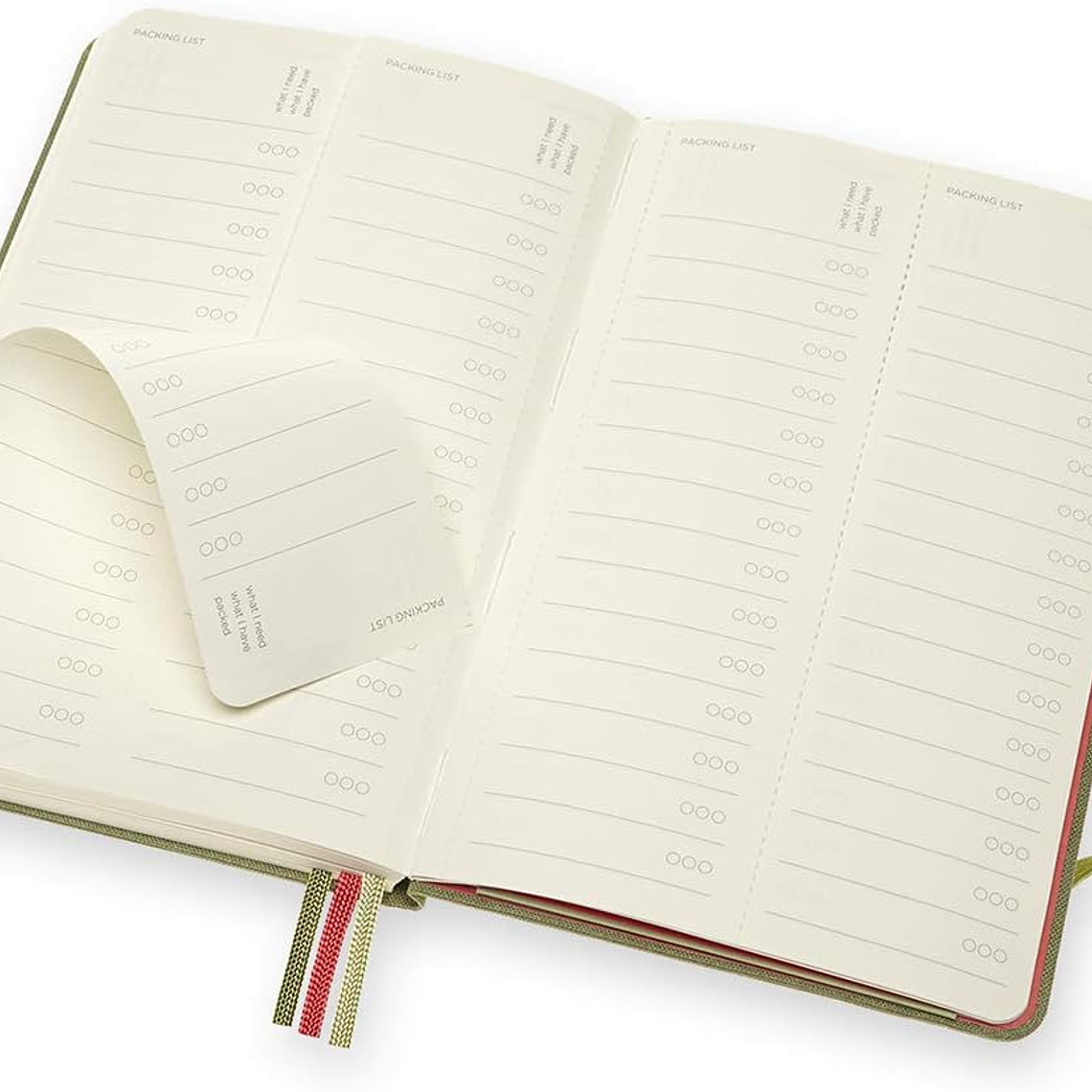 Moleskine Caderno Voyageur, Diário de Viagem, Caderno para Organizar Viagens, tamanho grande com Capa Rígida de Tecido, Cor Verde Olmo 3