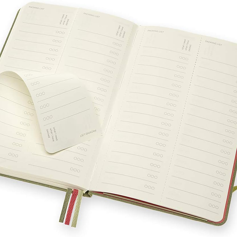 Moleskine Caderno Voyageur, Diário de Viagem, Caderno para Organizar Viagens, tamanho grande com Capa Rígida de Tecido, Cor Verde Olmo 3