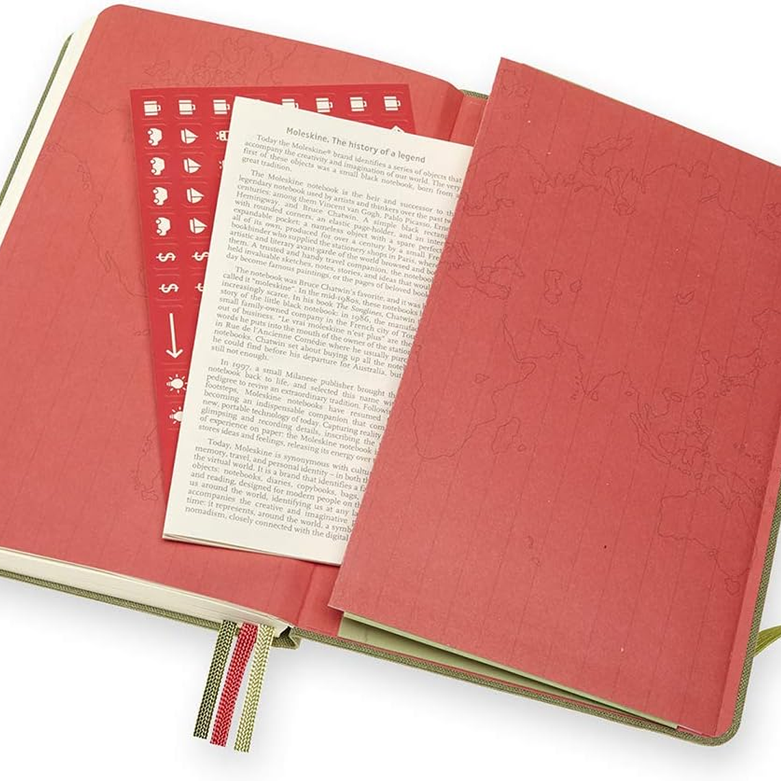 Moleskine Caderno Voyageur, Diário de Viagem, Caderno para Organizar Viagens, tamanho grande com Capa Rígida de Tecido, Cor Verde Olmo 4