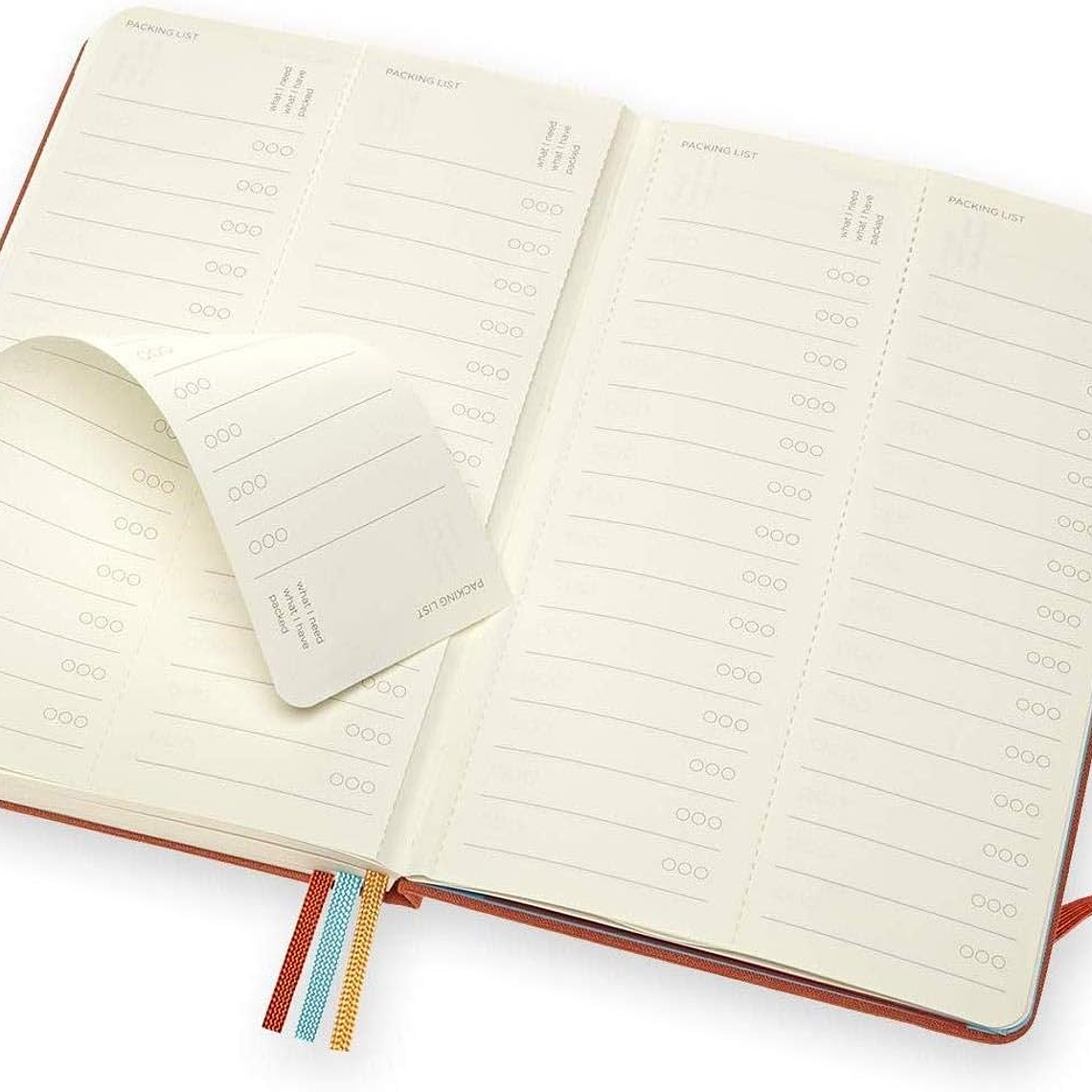 Moleskine Caderno Voyageur, Diário de Viagem, Caderno para Organizar Viagens, tamanho grande com Capa Rígida de Tecido, Cor Laranja Hibisco 5