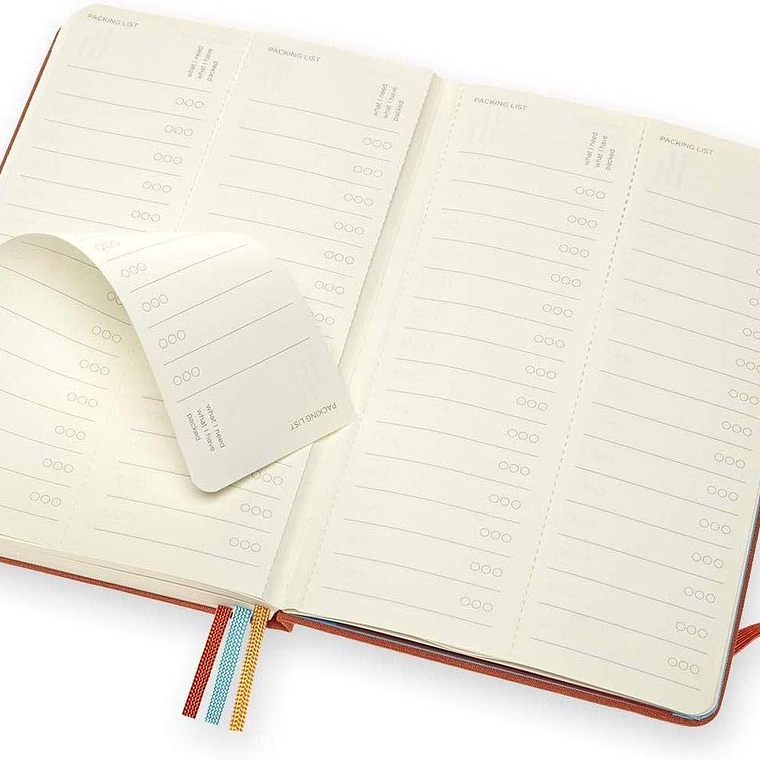 Moleskine Caderno Voyageur, Diário de Viagem, Caderno para Organizar Viagens, tamanho grande com Capa Rígida de Tecido, Cor Laranja Hibisco 5