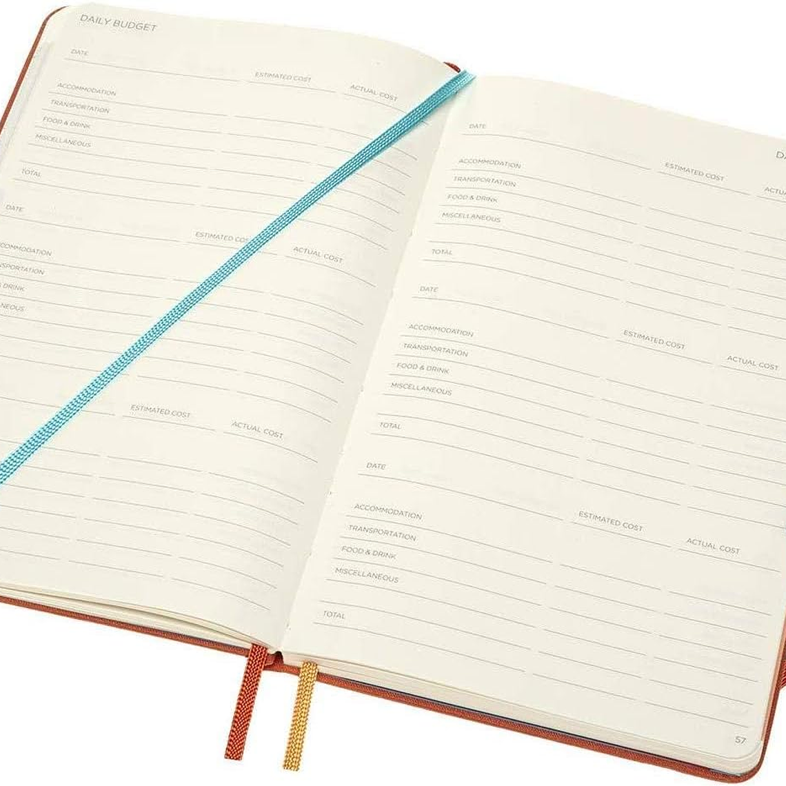 Moleskine Caderno Voyageur, Diário de Viagem, Caderno para Organizar Viagens, tamanho grande com Capa Rígida de Tecido, Cor Laranja Hibisco 6