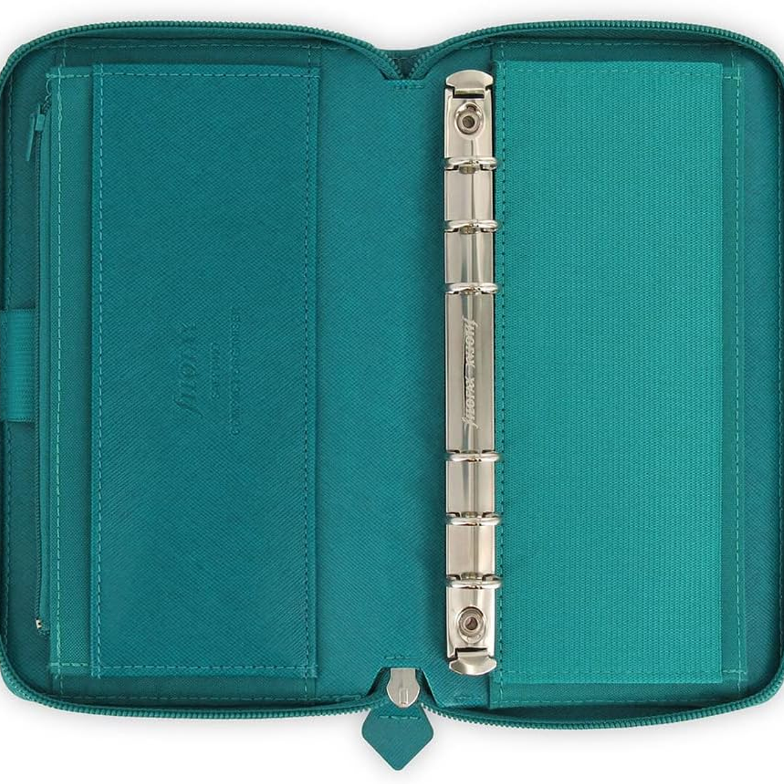 Filofax Organizador Saffiano' Compact com fecho de correr  azul Aqumarine 3