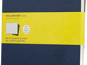 Moleskine Cahier - Conjunto de 3 cadernos quadriculados extragrandes, azul-marinho