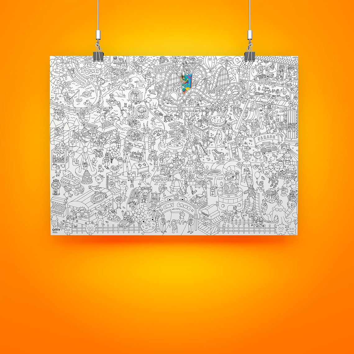  OMY Póster para colorir Fun Park 70x100cm 2