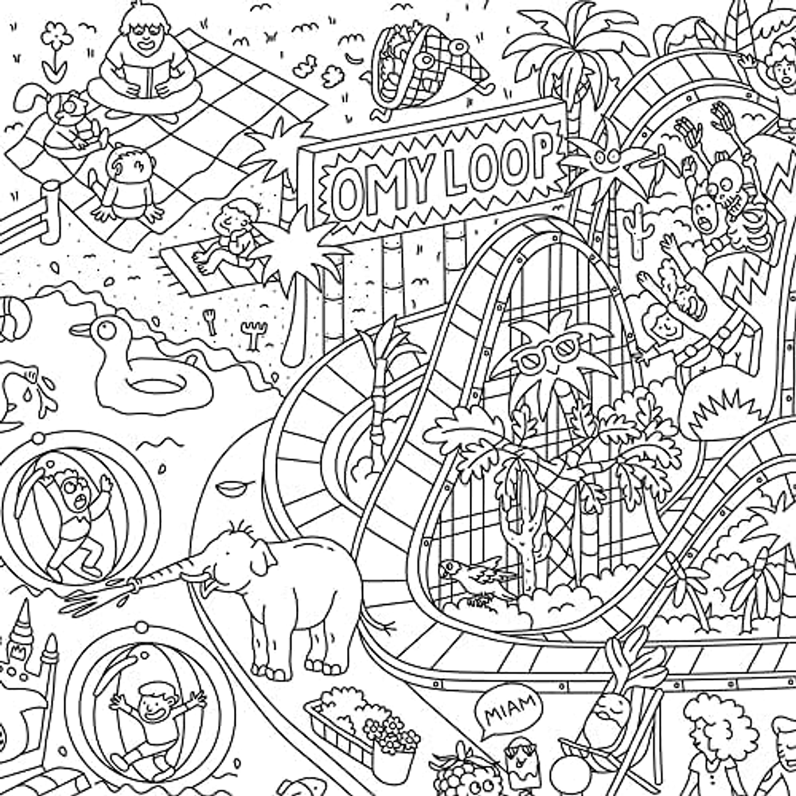  OMY Póster para colorir Fun Park 70x100cm 3