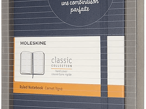 Moleskine Conjunto Caderno Grande Classic Pautado capa dura Azul Safira + Caneta 