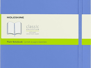 Moleskine - Caderno Clássico liso, capa mole tamanho XL azul-hortênsia