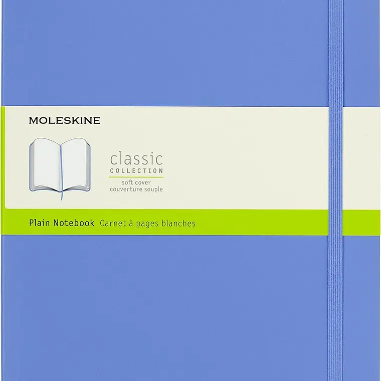 Moleskine - Caderno Clássico liso, capa mole tamanho XL azul-hortênsia 1