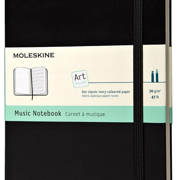 Moleskine - Art Collection Caderno de música, grande capa dura, com pautas musicais 1