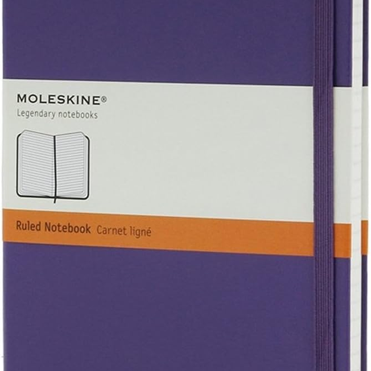 Moleskine Bloco de notas clássico pautado, capa dura, violeta, de bolso 1
