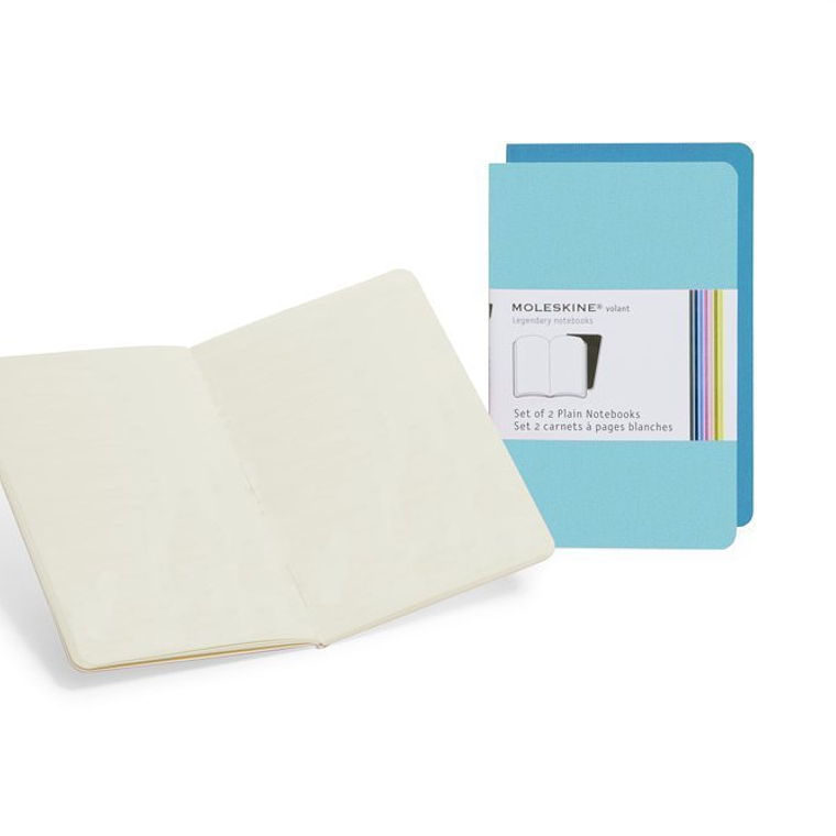 Moleskine Volant Conjunto de 2 cadernos lisos, de bolso,  cor turquesa, capa mole 2