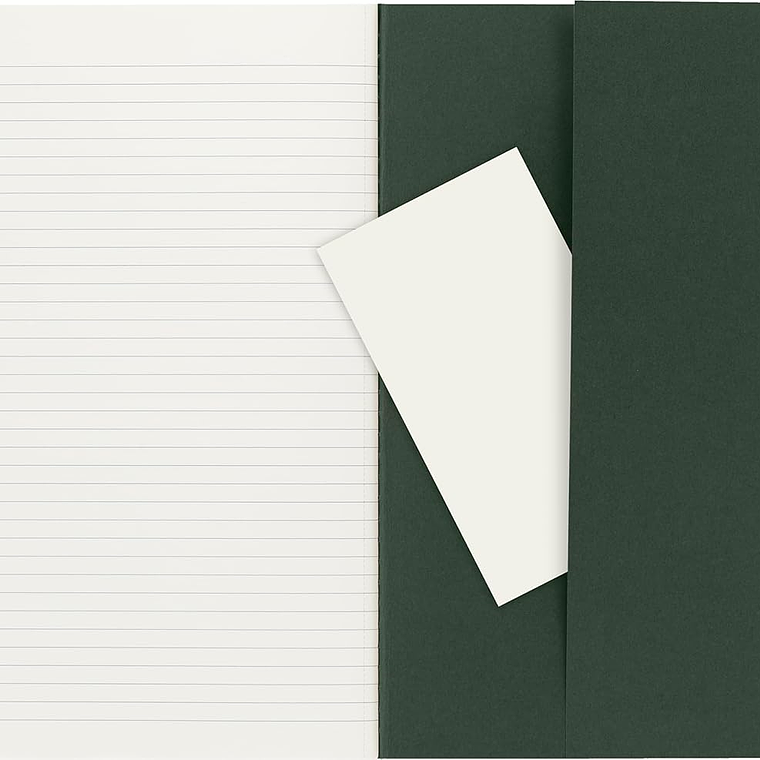 Moleskine Cahier conjunto de 3 cadernos pautadas capa de cartão e costuras de algodão visíveis, cor verde murto, extra grande 5