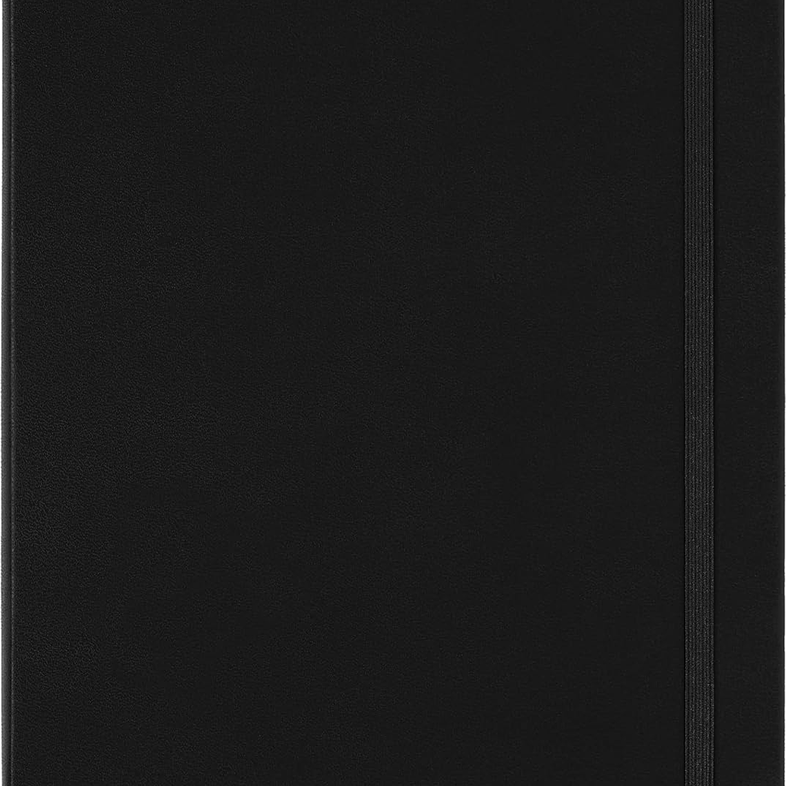 Moleskine Caderno clássico pautado, capa dura e fecho elástico, cor preta, tamanho extra grande 19 x 25 cm, 192 folhas 3