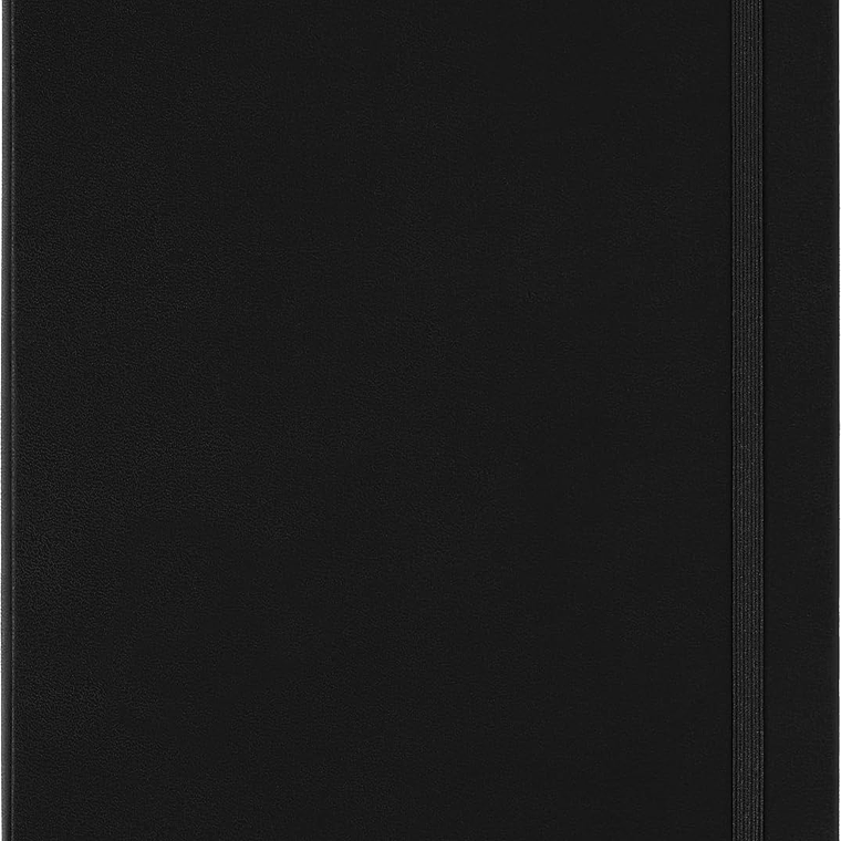 Moleskine Caderno clássico pautado, capa dura e fecho elástico, cor preta, tamanho extra grande 19 x 25 cm, 192 folhas 3