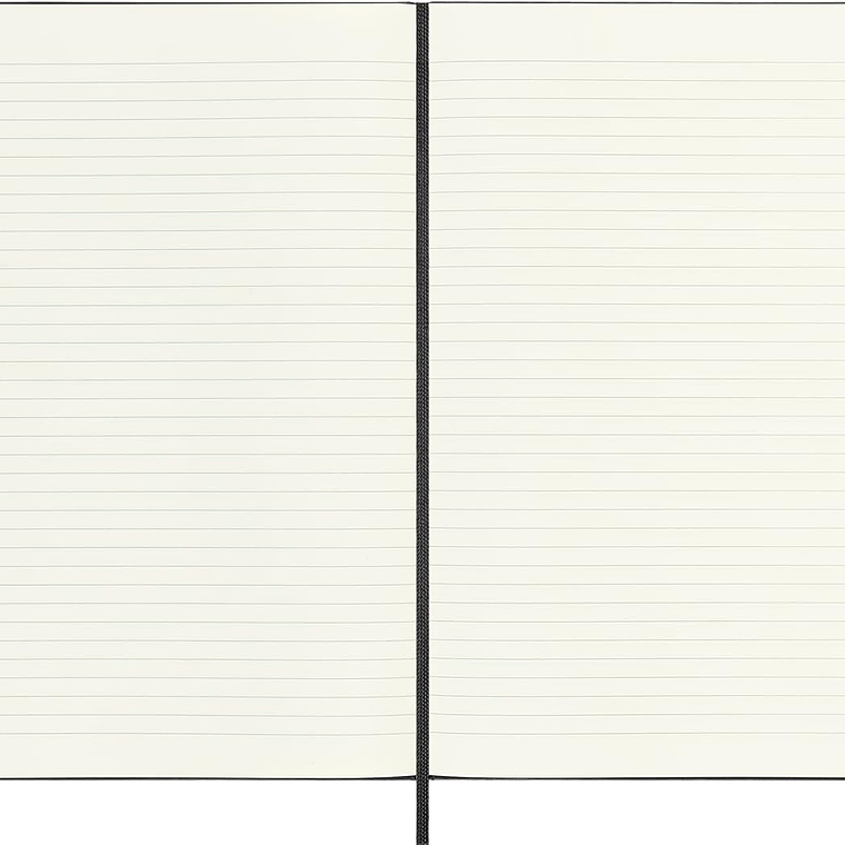 Moleskine Caderno clássico pautado, capa dura e fecho elástico, cor preta, tamanho extra grande 19 x 25 cm, 192 folhas 4