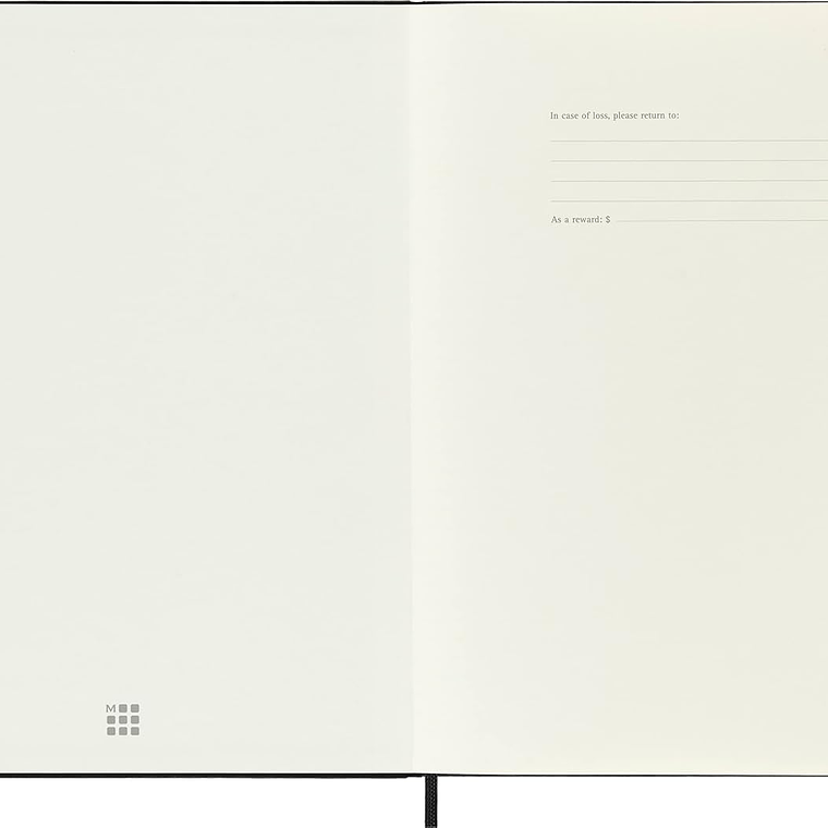 Moleskine Caderno clássico pautado, capa dura e fecho elástico, cor preta, tamanho extra grande 19 x 25 cm, 192 folhas 6