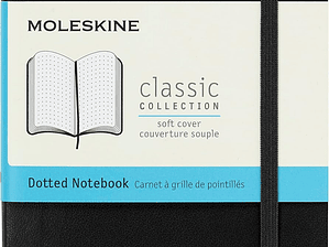 Moleskine caderno Clássico com folhas pontilhadas, cor preta, capa mole, de bolso