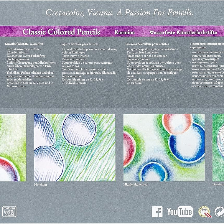 CRETACOLOR Karmina, lápis de artista resistentes à água, 36 lápis de cor 2
