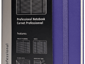 Moleskine - Pro Collection, caderno de escritório, bloco de notas de trabalho, capa dura, cor púrpura brilhante, grande 13 x 21 cm, 240 páginas