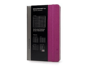 Moleskine - Pro Collection, caderno de escritório, bloco de notas de trabalho, capa dura, cor rosa, grande 13 x 21 cm, 240 páginas