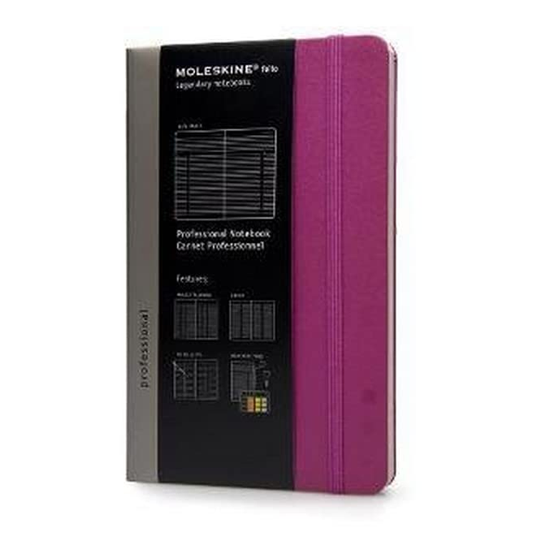 Moleskine - Pro Collection, caderno de escritório, bloco de notas de trabalho, capa dura, cor rosa, grande 13 x 21 cm, 240 páginas 1