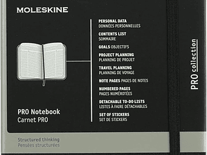 Moleskine Caderno Pro Notebook Hard Grande Preto