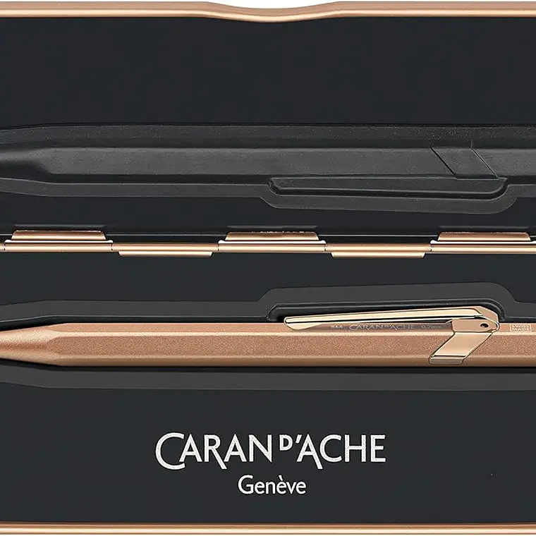 Caran d'Ache Lapiseira 844 de 0,7 mm, Rosa Dourado em estojo fino 3