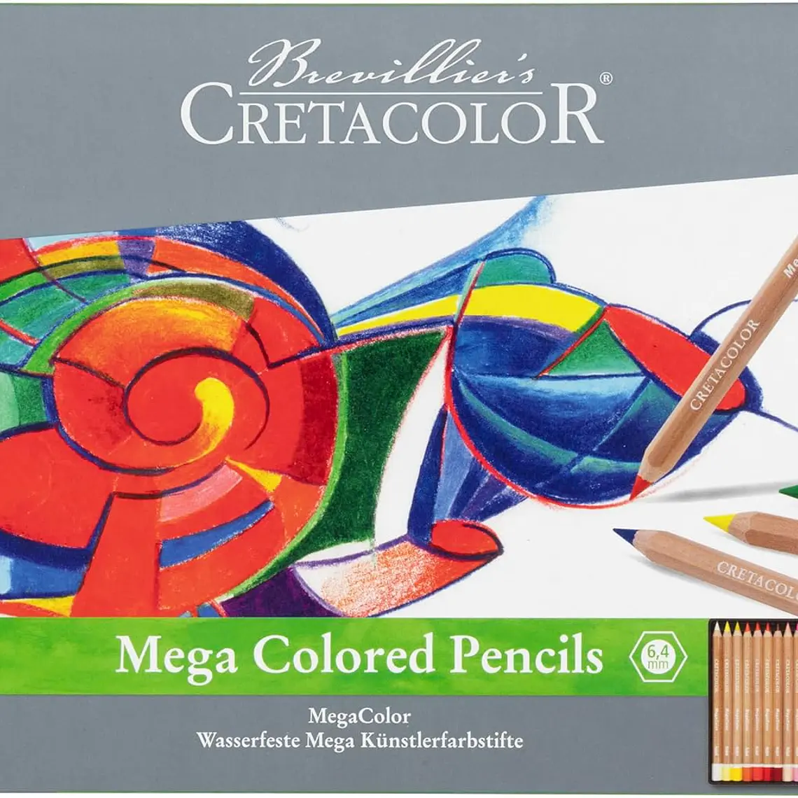 Cretacolour 24 Lápis de cor 24 MEGA COLOR em caixa de metal 1