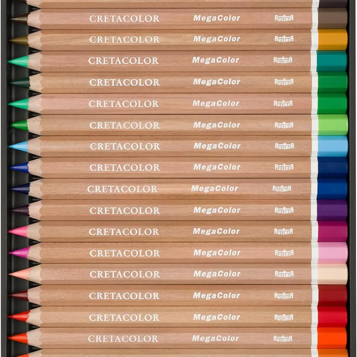 Cretacolour 24 Lápis de cor 24 MEGA COLOR em caixa de metal 3
