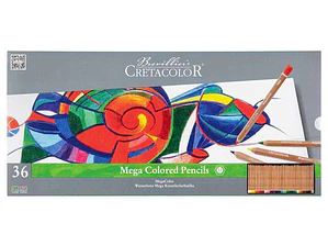 CRETACOLOR Megacolor - Lápis de pintura para artistas, 36 lápis de cor