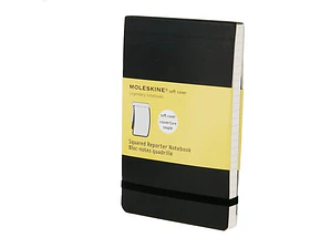 Moleskine Bloco de notas quadriculado, preta, capa mole, de bolso