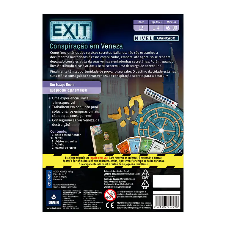 Devir - Exit: Conspiração em Veneza - Jogo de tabuleiro  2
