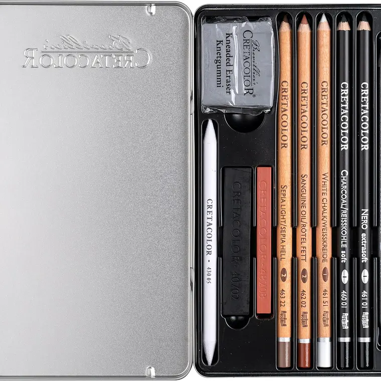 CRETACOLOR 10 ARTINO DRAWING SET - Conjunto de desenho de 10 peças para profissionais e principiantes 2