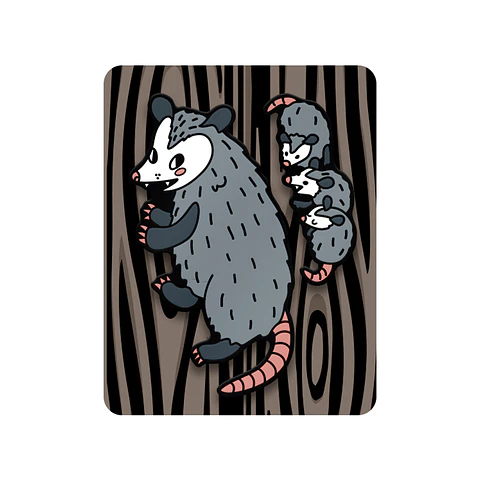 Pin Zarigüeya con crias (pack)