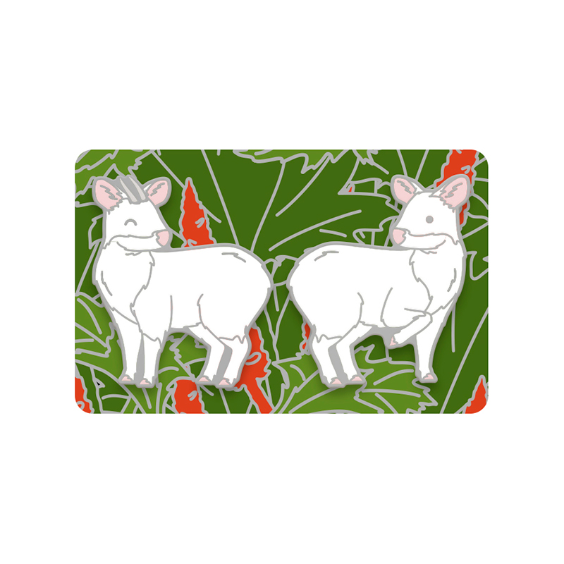 Pin Pudú albino (pack) 1