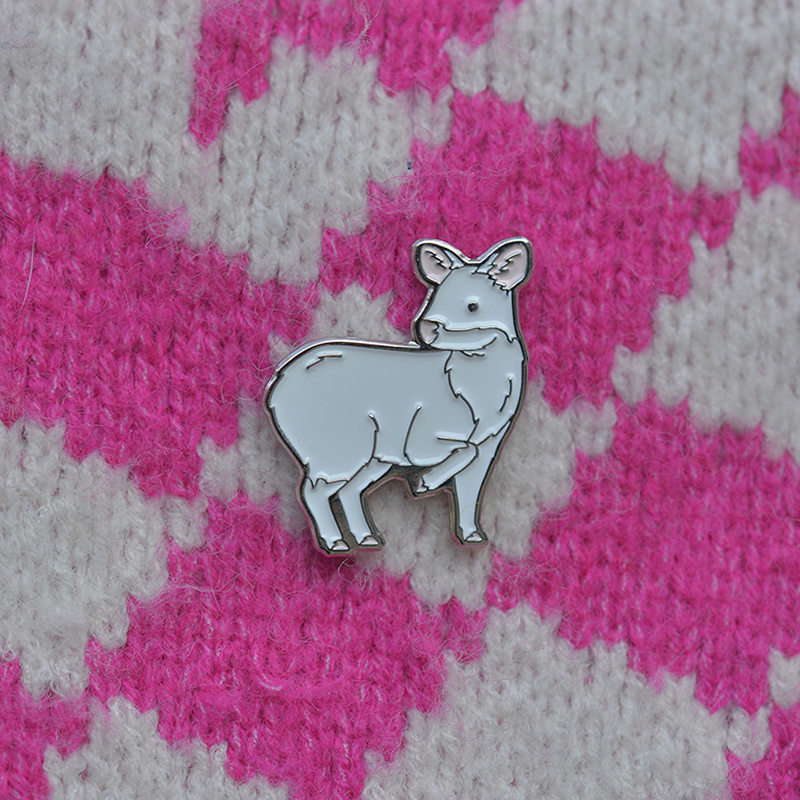 Pin Pudú albino (pack) 3
