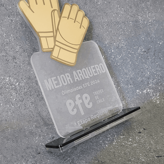 Galardón Guante Arquero de Acrílico 1