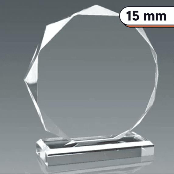 Galvano de Cristal Octagonal 15mm de Espesor  1