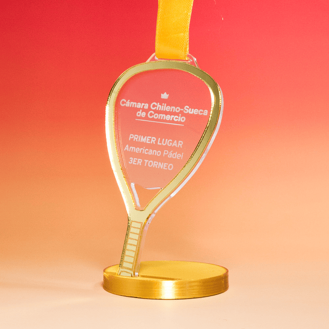 Medalla Forma Pala Pádel de Acrílico 1
