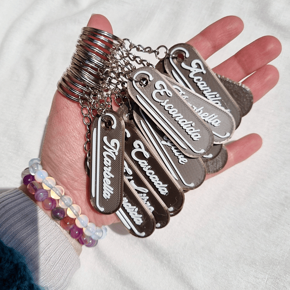 Llaveros volumétricos impresos en 3D 1