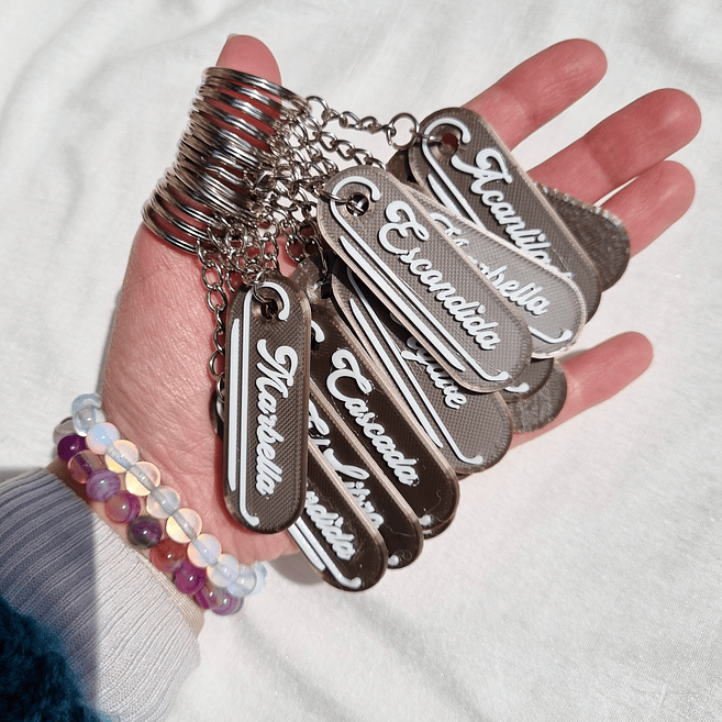 Llaveros volumétricos impresos en 3D 1