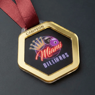 Medalla Hexagonal de Acrílico Sublimada