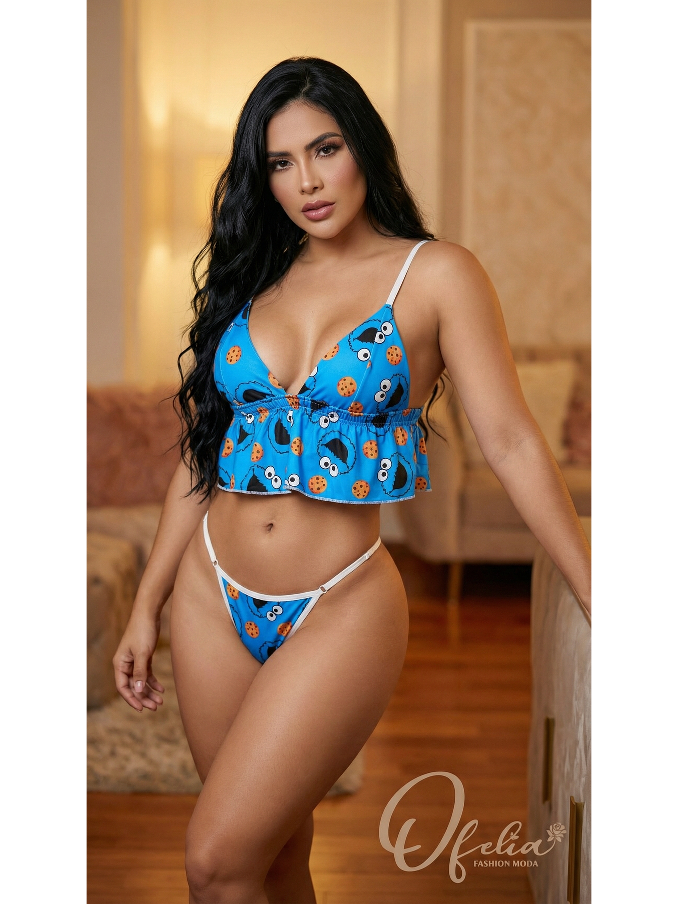 TRIO SEXY PIJAMA ELMO BLUE 4