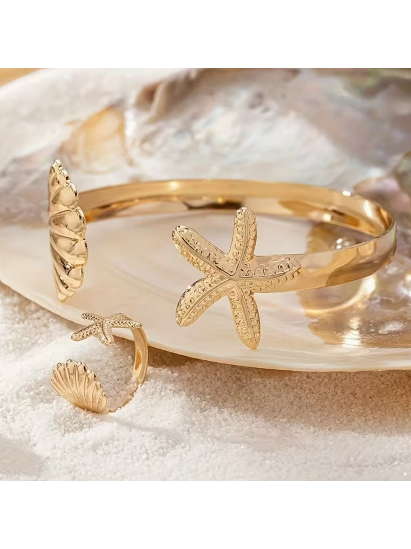  ANILLO,CHONCHA ABIERTA Y ESTRELLA DE MAR⭐🐚💎 2