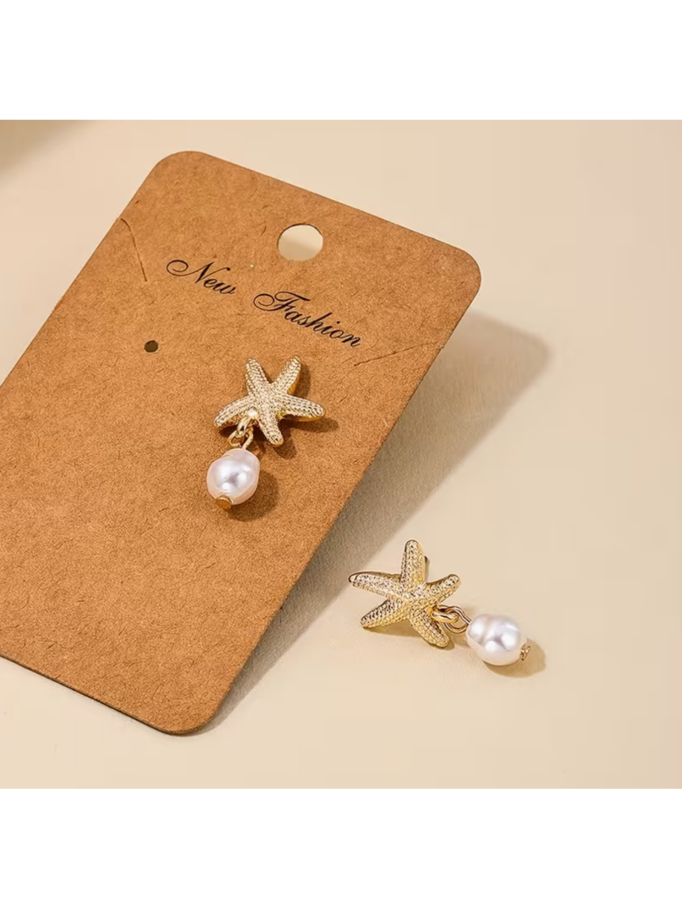 HERMOSOS PENDIENTE DE ESTRELLA DE MAR Y PERLAS 18K✨🌊 3