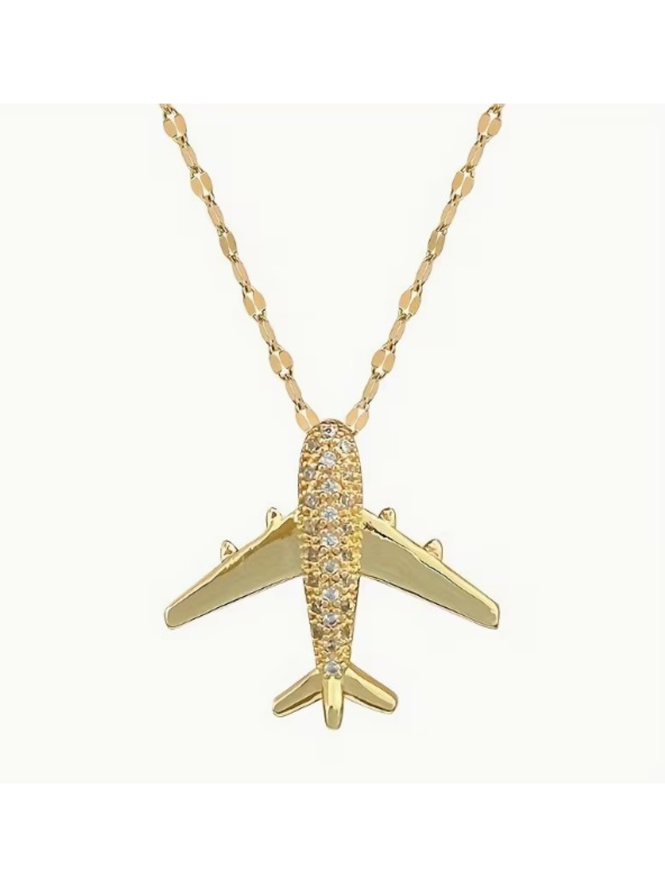 HERMOSO COLLAR COLLGANTE DE AVION 18K🌍 3