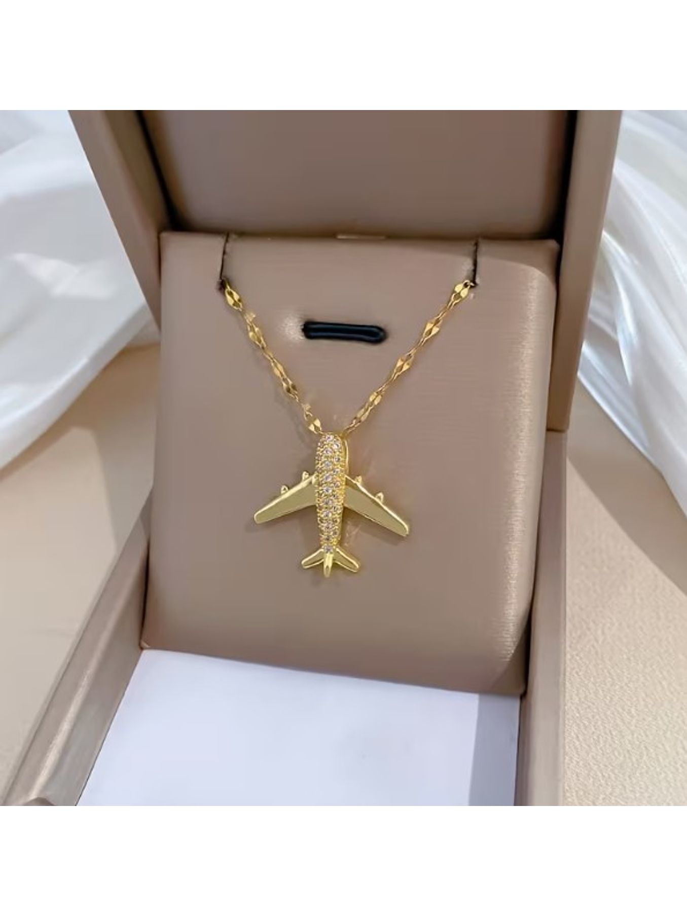 HERMOSO COLLAR COLLGANTE DE AVION 18K🌍 4