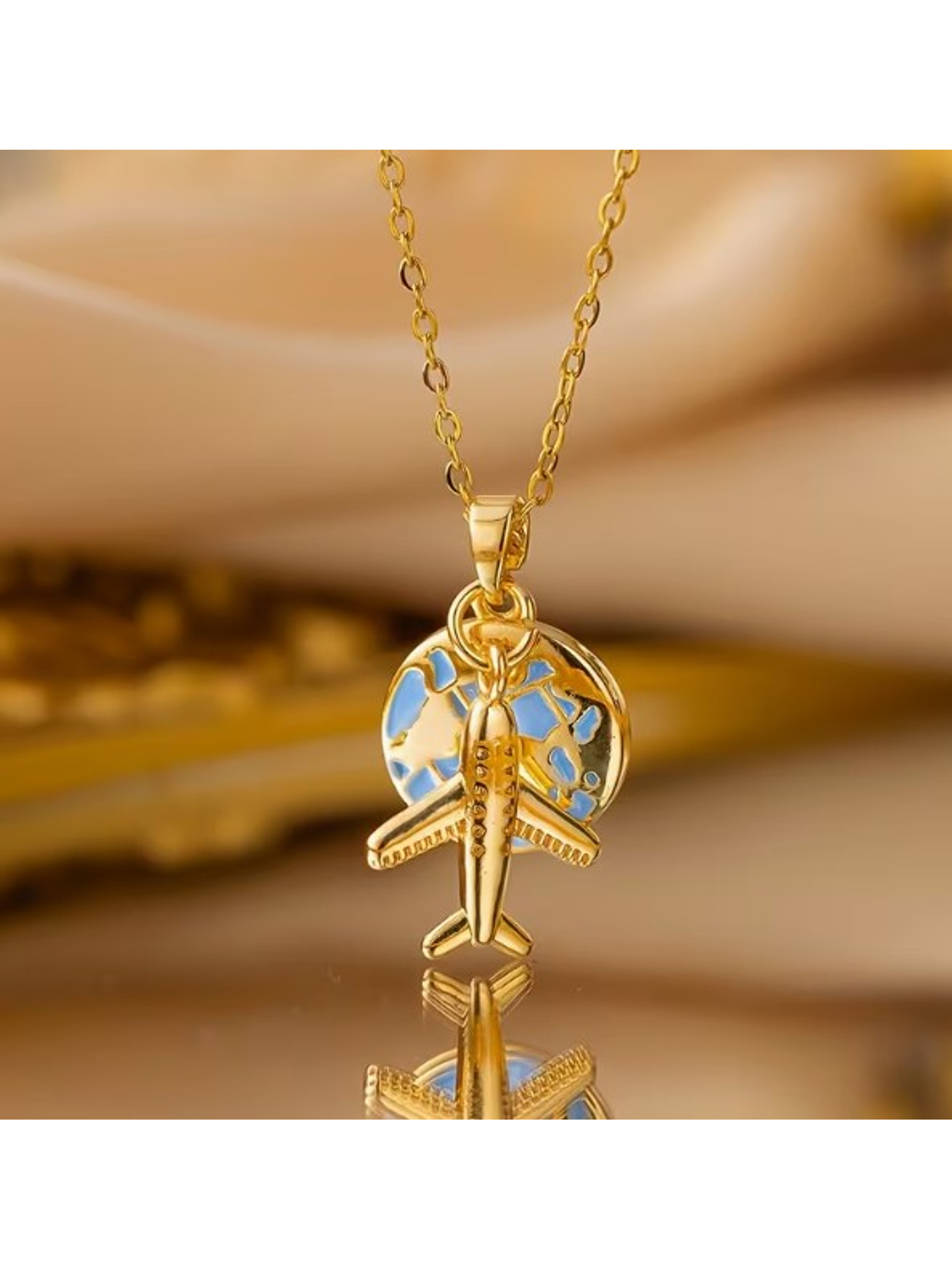COLLAR  ENCANTO DE VIAJE MUNDO Y AVION  0R0 18K ✨ 1